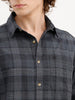 Textured Comfort Fit Shirt | Dark Grey