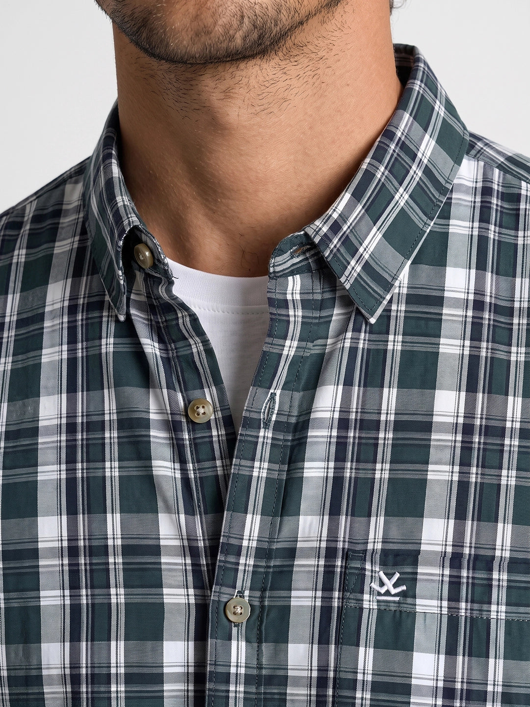 Classic Regular Fit Checkered Shirt | Green | WUSH2687F