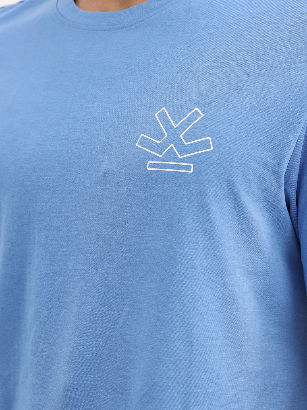 Classic Oversized Placement Printed T-Shirt | Blue