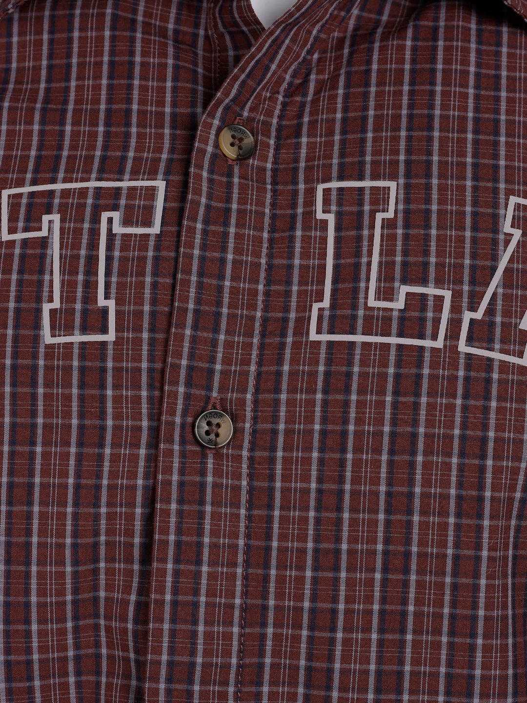 Heritage Checks with Modern Varsity Style slim fit shirt | Brown