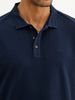 Solid Slim Fit Polo T-Shirt | Navy Blue