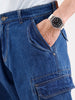 Classic Loose Fit Cargo Denim   |  Blue