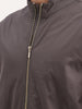 Solid Regular Fit Zipper Jacket | Grey