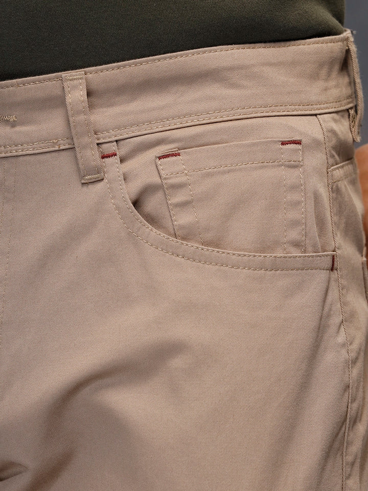 Men's casual straight fit trousers | Beige