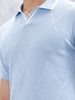 Men's Textured Slim Fit Polo Tshirt | Blue