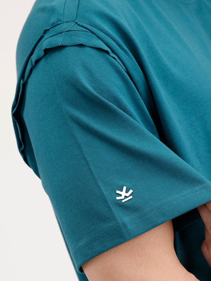 Oversized Placement Cut & Sew T-Shirt | Green