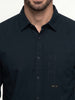 Solid Comfort Fit Full Sleeve Shirt | Navy Blue