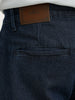 Solid Anti Fit Pleated Denim Jeans | Dark Blue