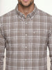 Slim Fit Checkered Shirt | Peach