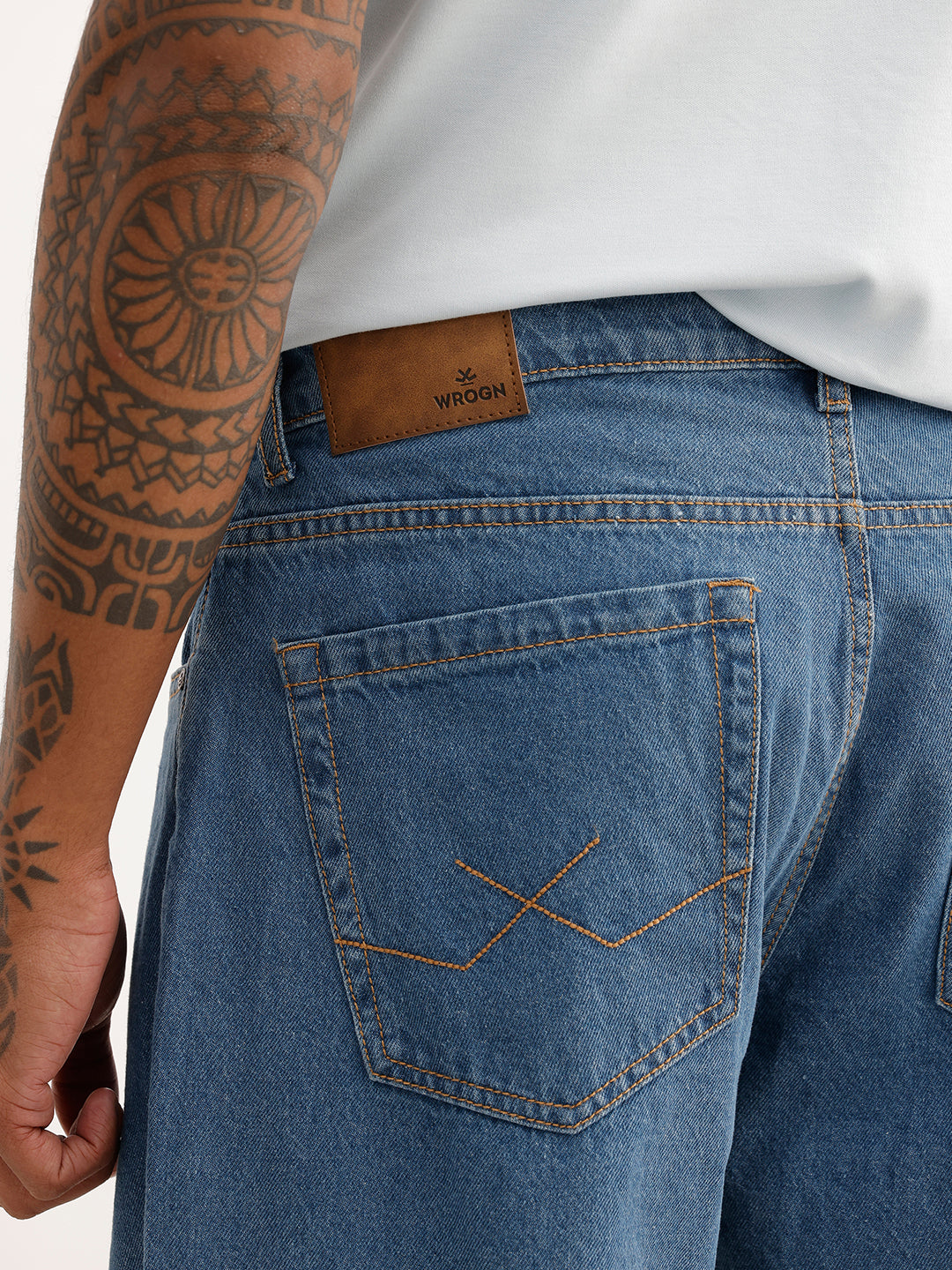 Loose Fit Faded Denim Jeans | Light Blue