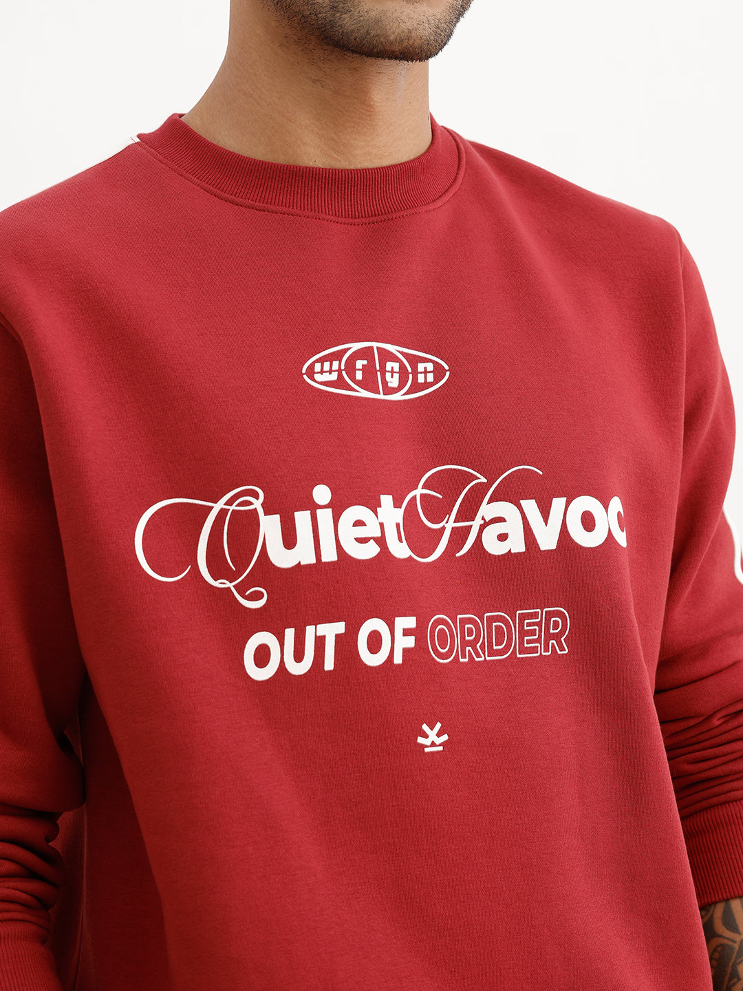 Classic Placement Printed Sweatshirt | Red