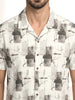 Comfort Fit AOP Half Sleeve Shirt | Off White