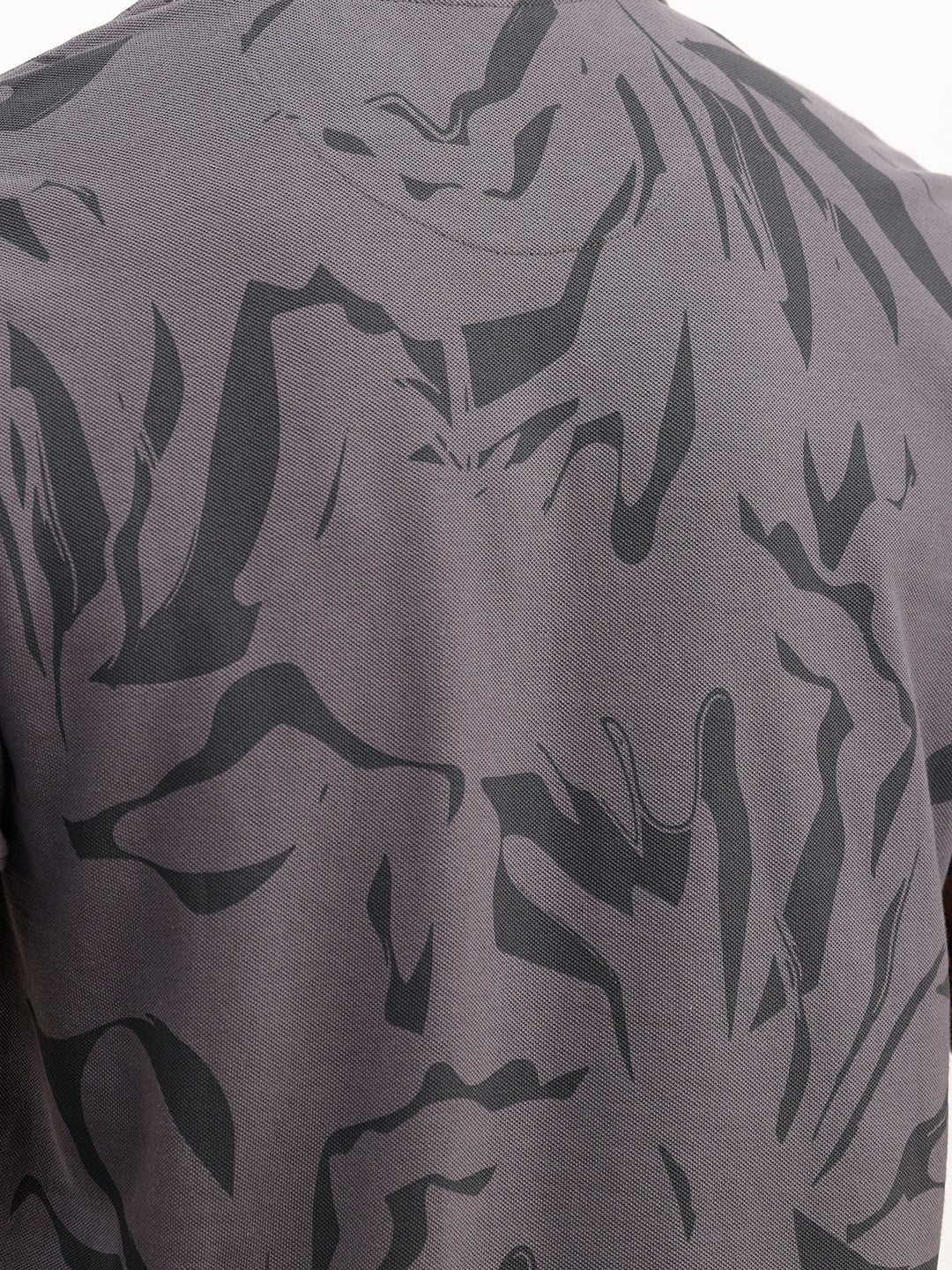 Slim Fit AOP Polo T-Shirt | Grey