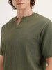 Comfort Fit Textured T-Shirt | Olive