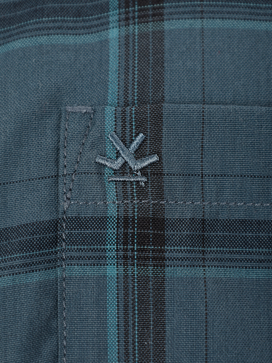 Regular Fit Checkered Shirt | Teal
