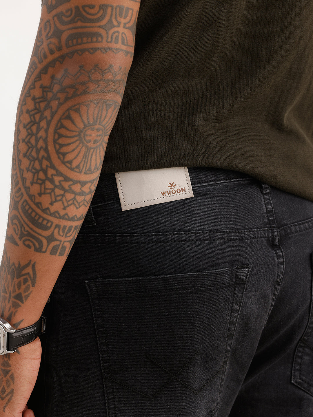 Washed Slim Fit Denim Jeans | Black