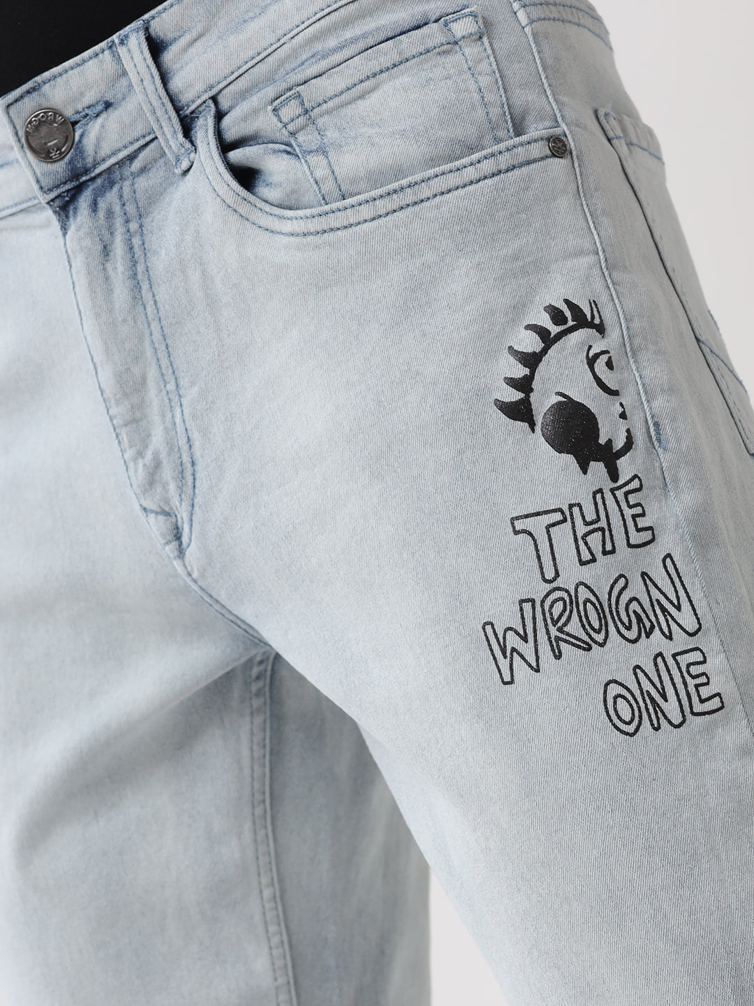 Wrogn One Monster Print Jeans