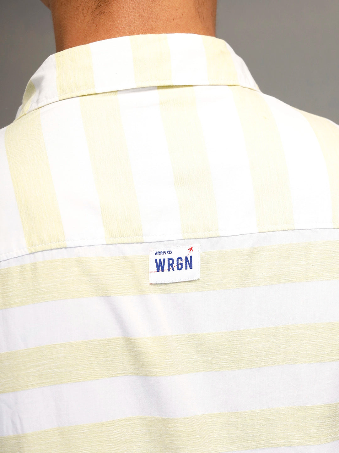Men's Casual Regular Fit Striped Pattern Shirt | Green