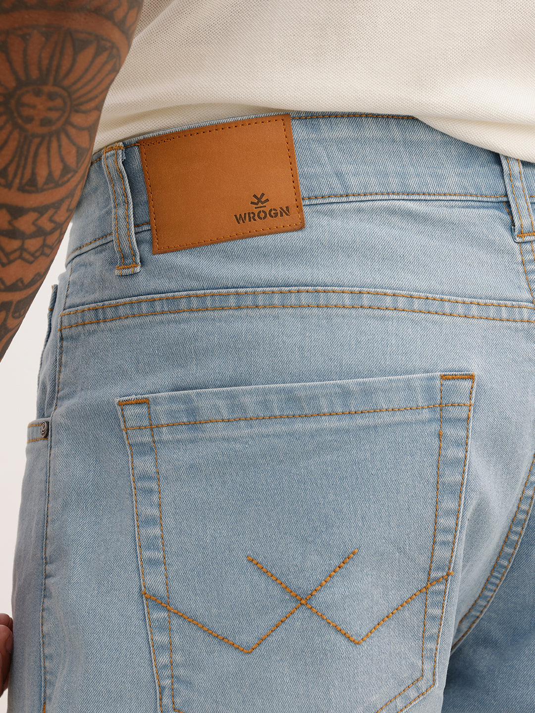 Solid Straight Fit Denim Jeans | Light Blue