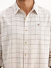 Slim Fit Checkered Full Sleeve Shirt | Beige