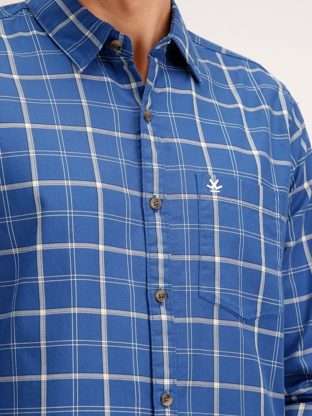 Regular Fit Checkered Shirt | Blue