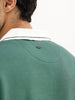 Classic Oversized Contrast Collar Sweatshirt | Green