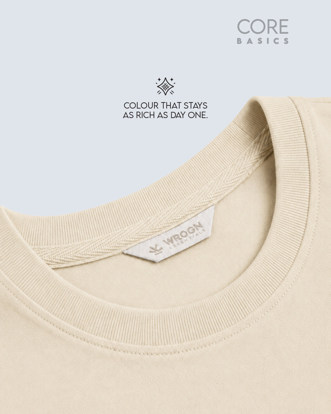 Core Basics Oversized Fit T-Shirt | Essential | Beige | WTS01HSSL1313W