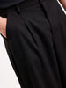 Baggy Fit Pleated Trouser  | Black
