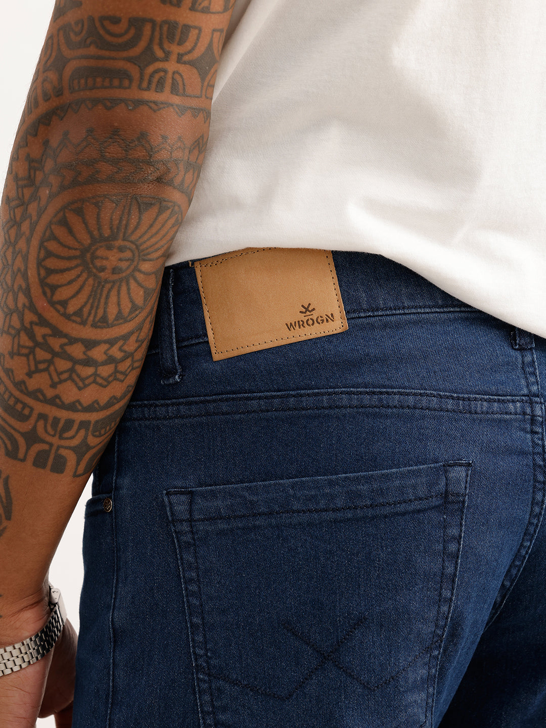 Solid Slim Fit Denim Jeans | Dark Blue