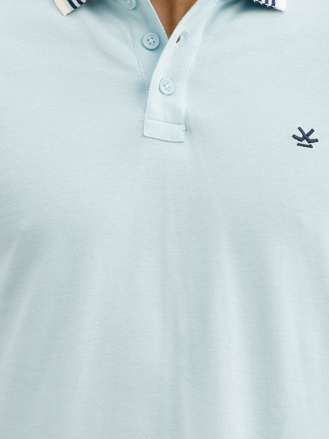 Classic Slim Fit Contrast Collar Polo T-Shirt | Light Blue