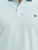 Classic Slim Fit Contrast Collar Polo T-Shirt | Light Blue