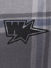 Oversized Placement Printed Checkered Shirt | Grey