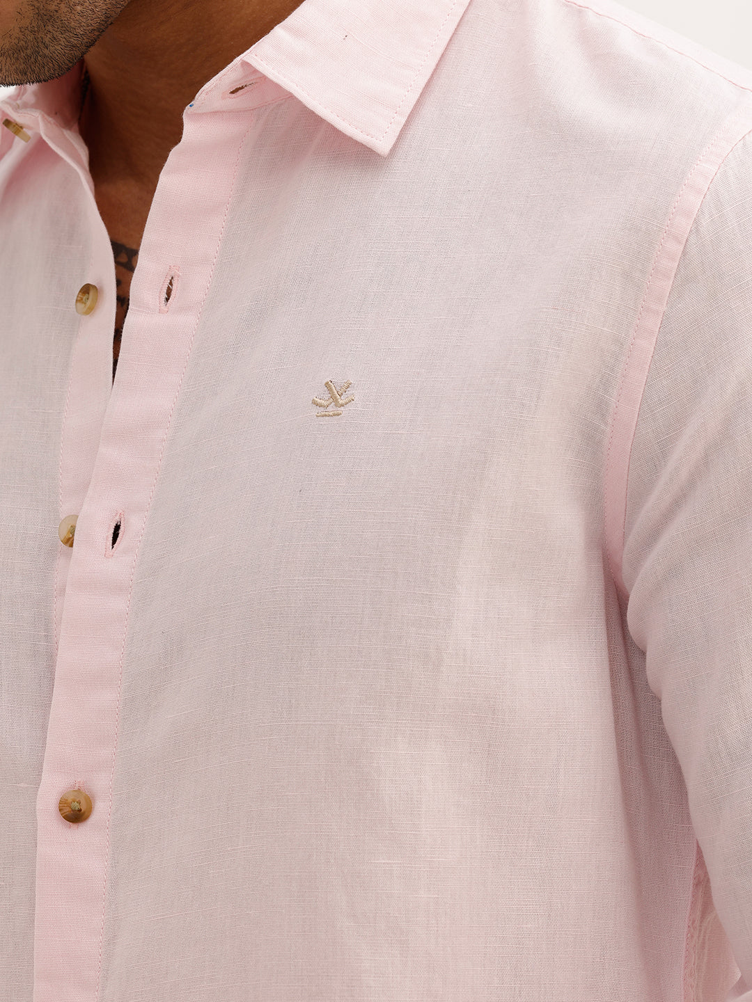 Solid Slim Fit Full Sleeve Shirt | Pink