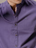 Mandarin Collar Bold Purple Shirt