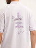 Oversized Back Printed Polo T-Shirt | Purple