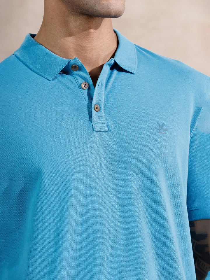 Solid Polo T-Shirt | Blue