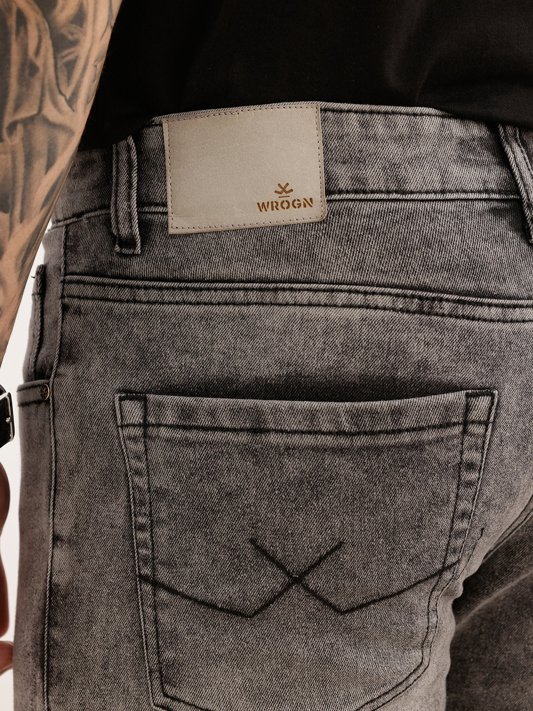 Slim Fit Heavy Faded Denim Jeans | Dark Grey | WUJN2632F