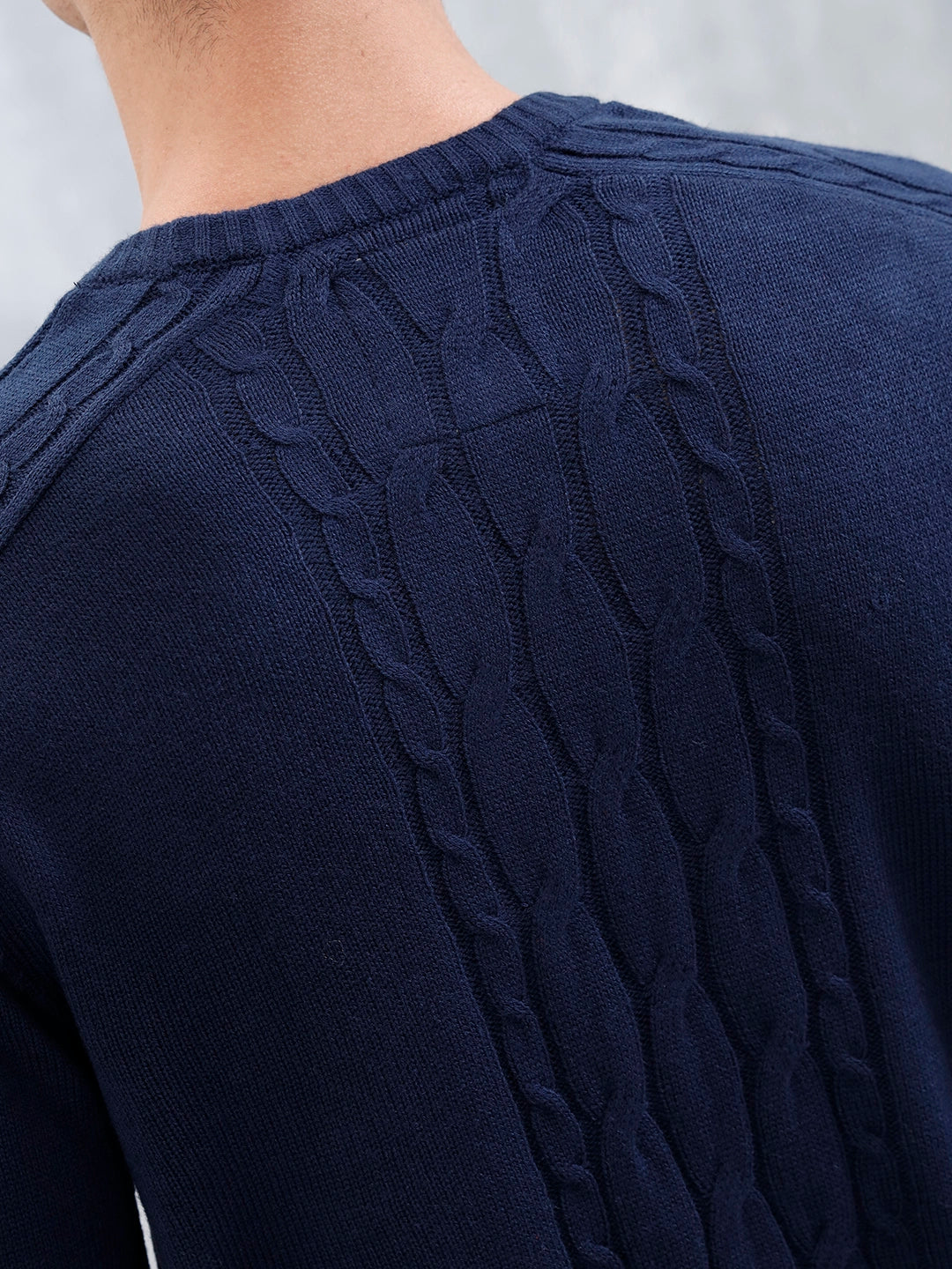 Men's Casual Cabel Knit Sweater  | Black
