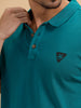 Contrast Sleeve Slim Fit T-Shirt | Teal