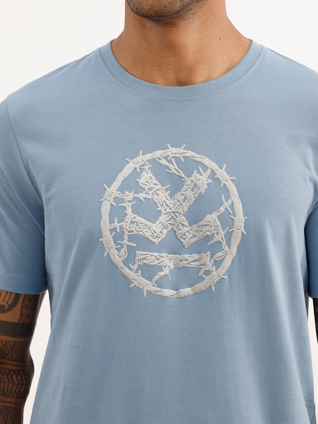 Slim Fit Puffer Printed T-Shirt | Blue