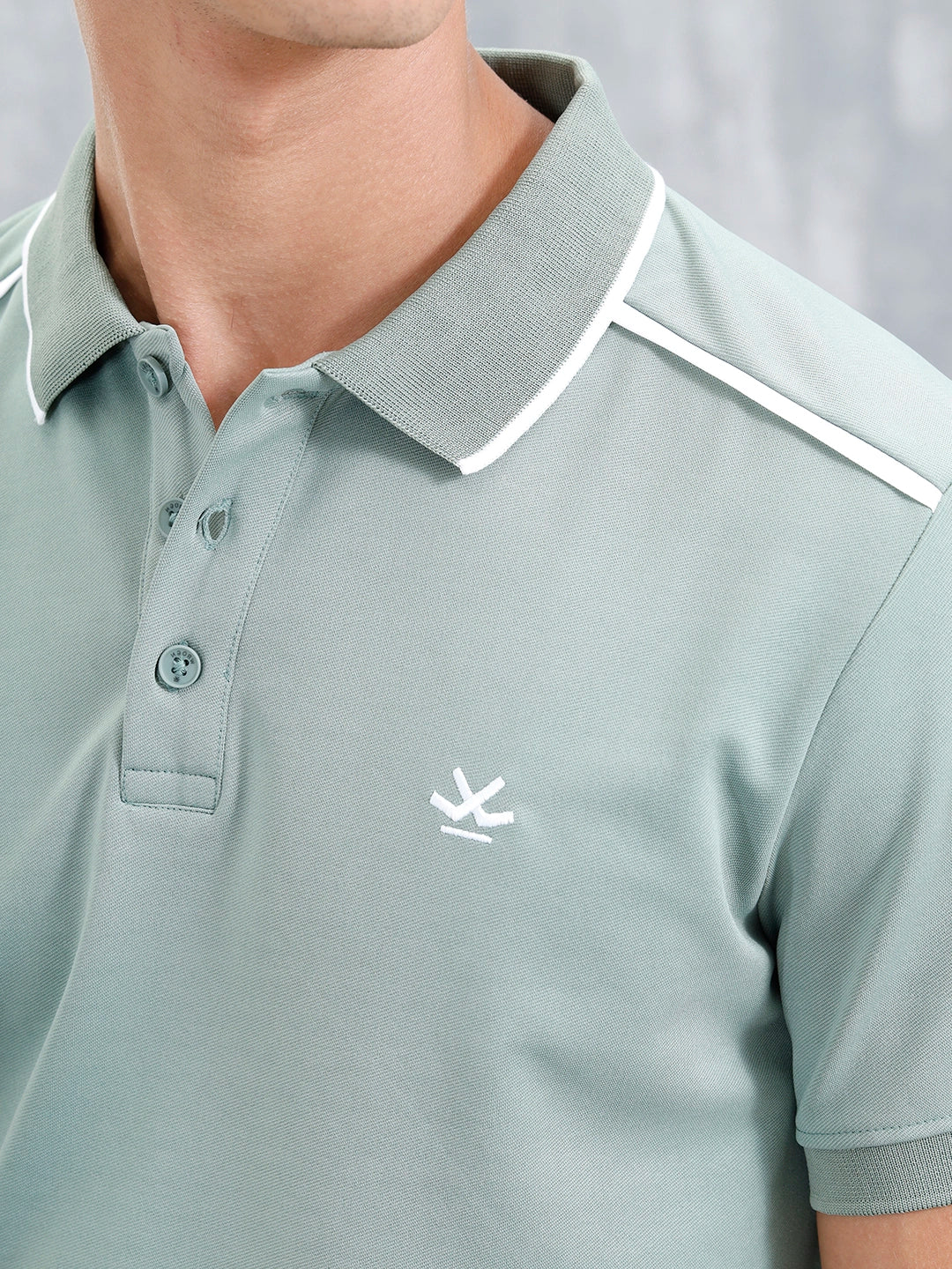 Polo T-Shirt With Contrast Trim Details | Green