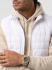 Classic Cut-Off Sleeve Puffer Jacket | White