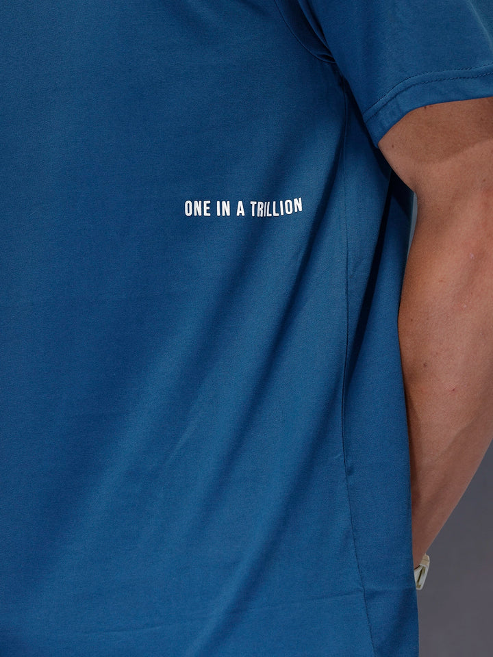 Men's minimal printed oversized t-shirt | Teal