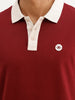 Solid Contrast Collar Polo T-Shirt | Maroon | WWTS273F