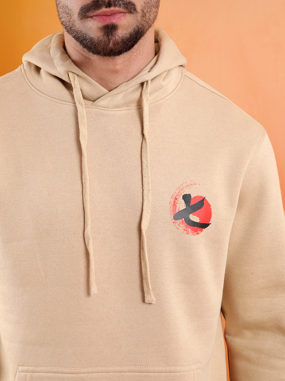 Beige Printed Naruto Hoodie