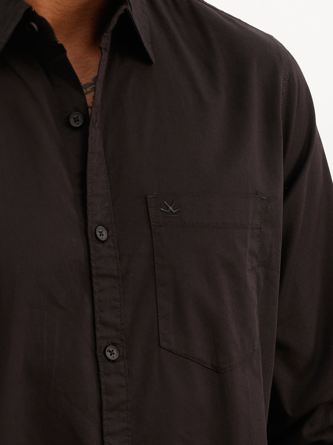 Regular Fit Solid Full Sleeve Shirt | Black | WVSH2567F