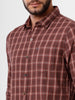 Brown Checked Cotton Shirt