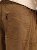 Solid Loose Fit Cargo Trousers | Khaki