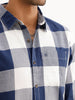 Regular Fit Full Sleeve Checkered Shirt | Dark Blue