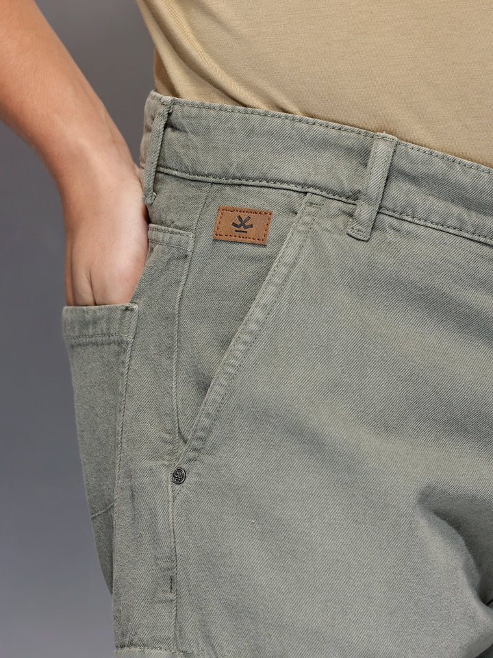 Men’sLoose fit cargo trousers | Olive